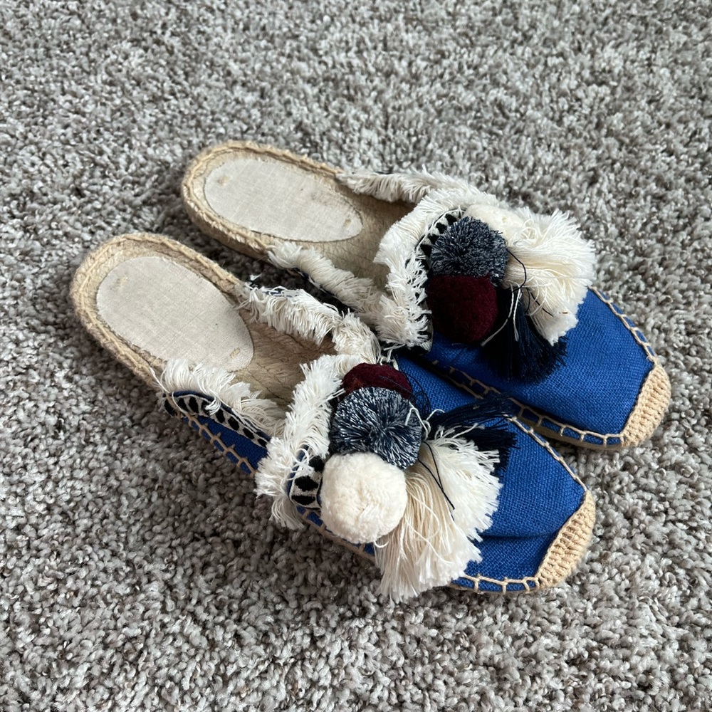 Blue Soludo Slippers Size 7